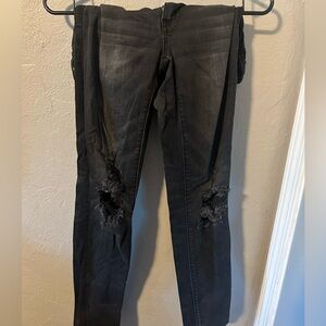 American Eagle distressed black jeggings